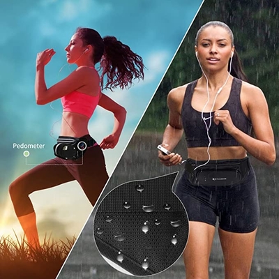Τρέχοντας ζώνη τσαντών ζωνών Jogging αχρήστων πολυεστέρα αδιάβροχη με τον κάτοχο μπουκαλιών