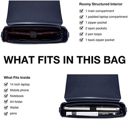 Satchel υπολογιστών ώμων τσαντών lap-top δέρματος Vegan γυναικών αποσπάσιμο τόξο τσαντών